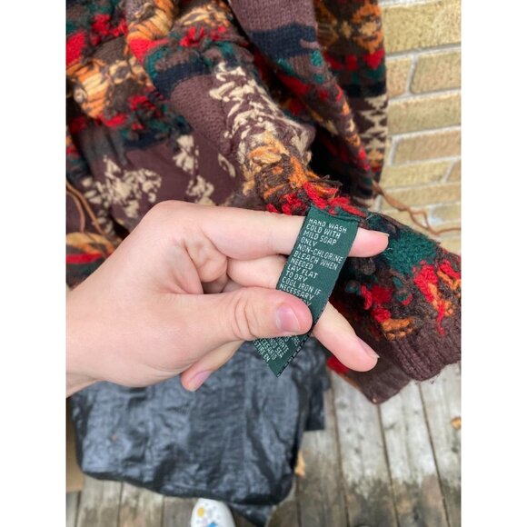 Ralph Lauren Brown Southwestern Sweater Cardigan Native Coat Aztec Camping Ranch - Picture 6 of 9